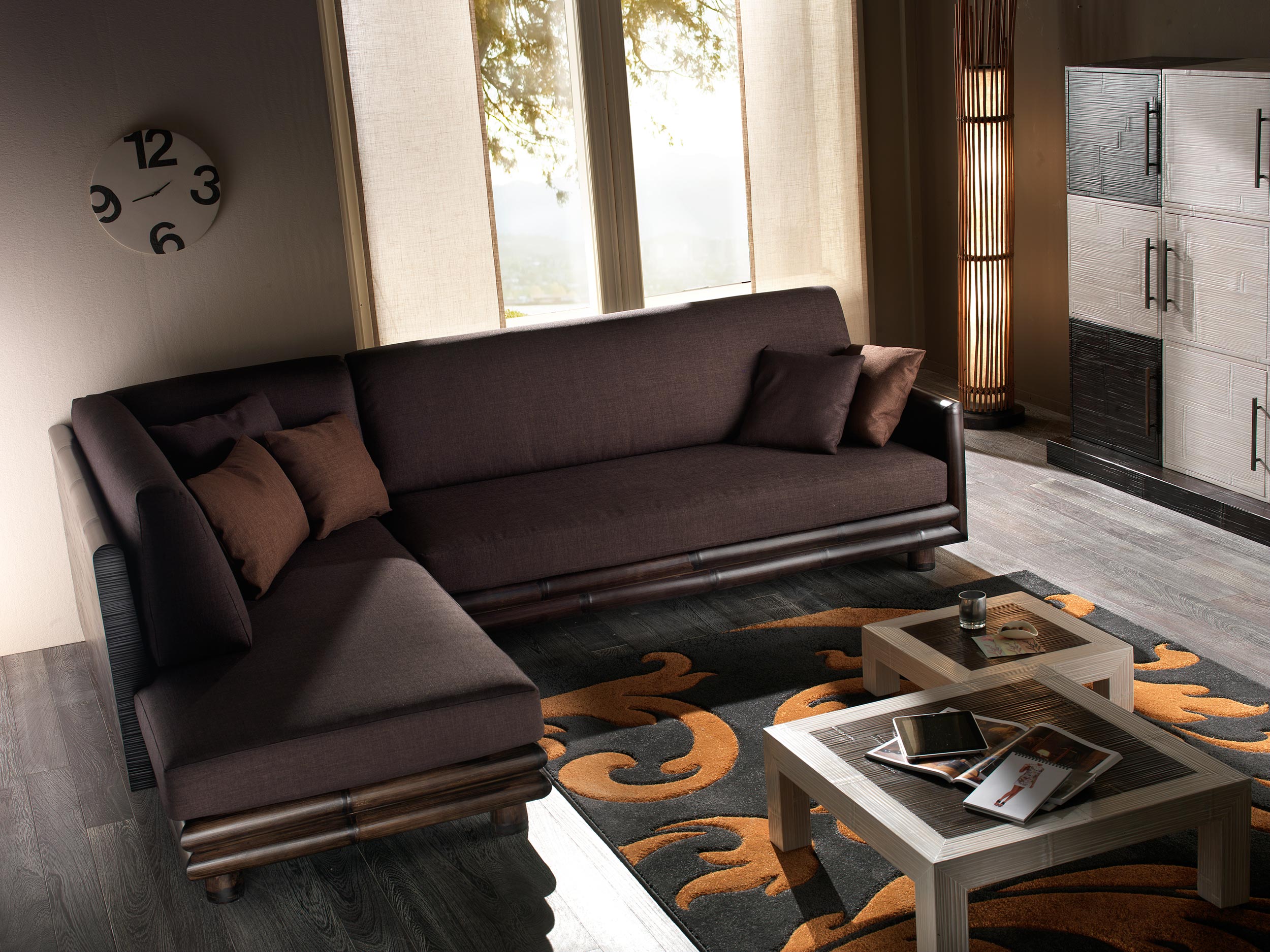 sofa góc bằng tre đẹp
