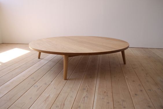 bàn trà nhật tròn bằng gỗ