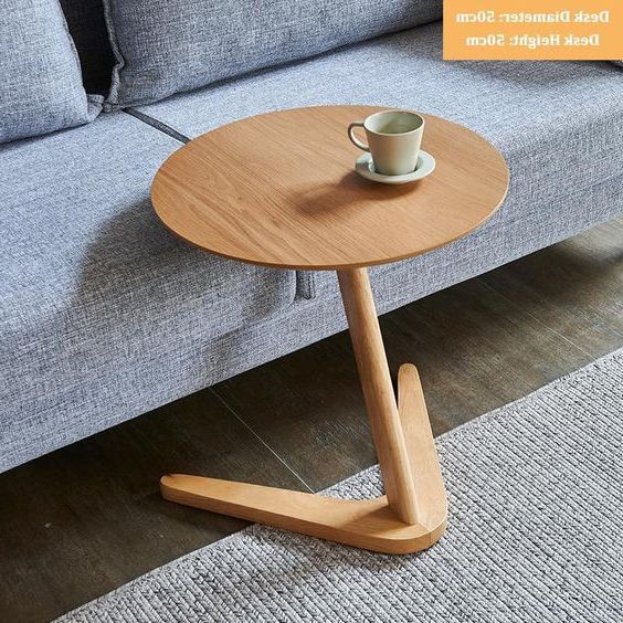 bàn trà kích thước nhỏ hình tròn bằng gỗ