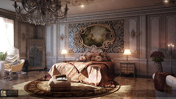 Phòng ngủ master mang phong cách cổ điển.