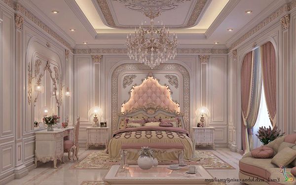phòng ngủ màu hồng sang trọng
