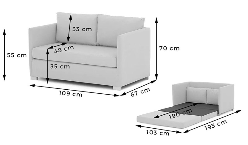 Có những loại kích thước sofa bed nào?