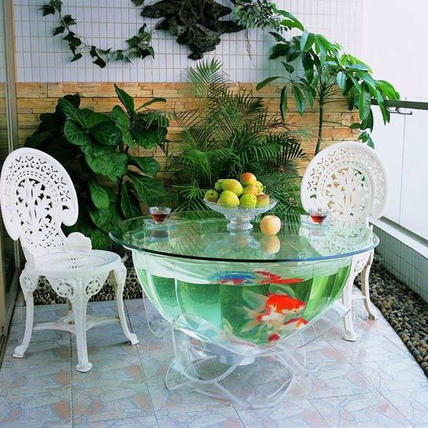 bàn trà bể cá thủy sinh đẹp