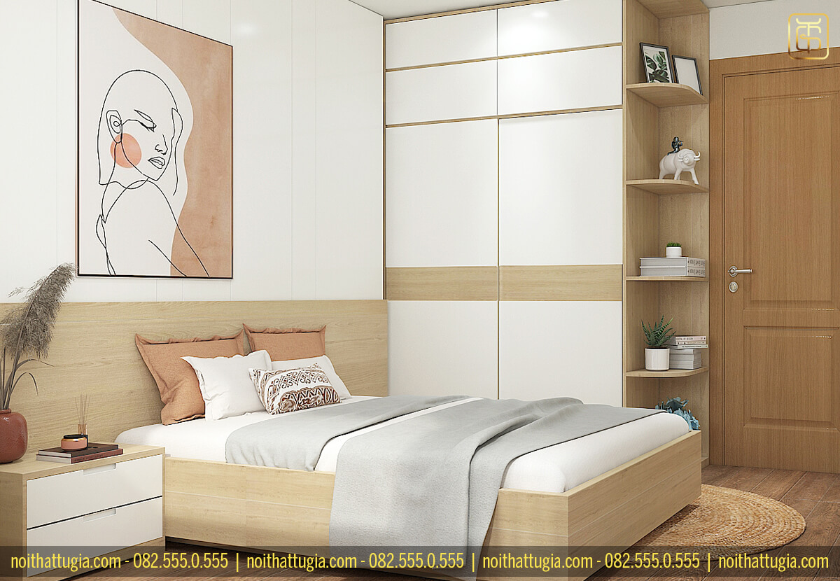 Phòng ngủ đơn giản với thiết kế nội thất