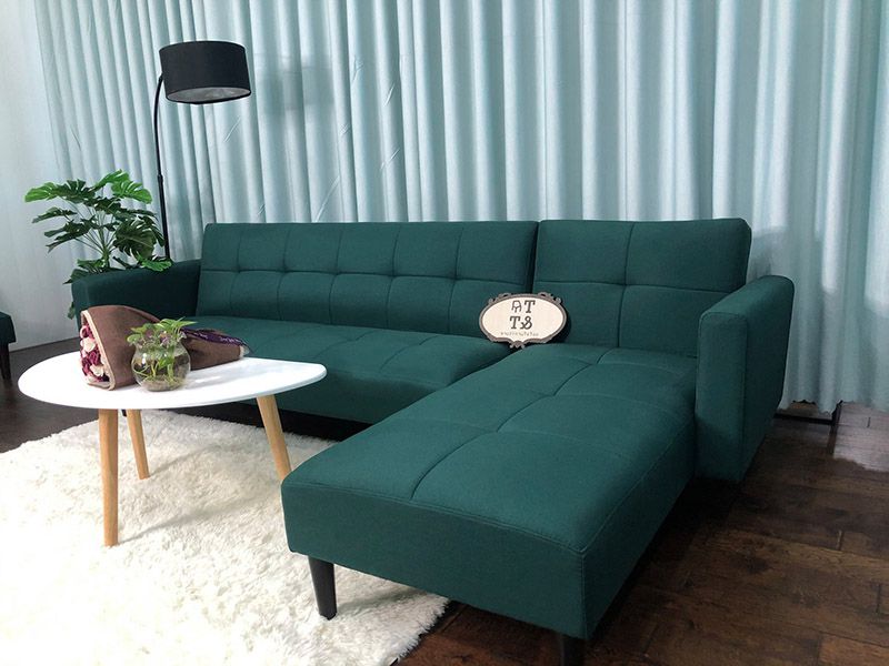 Bài trí sofa ở khu vực giao giữa phòng khách và bếp