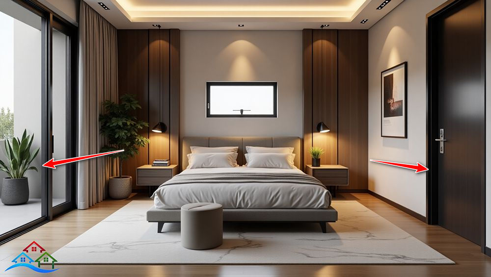 Cửa phòng ngủ đối diện cửa sổ có sao không?